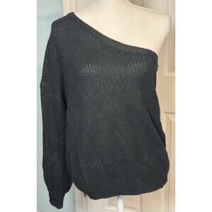 Zaful Black One Shoulder Sweater, 100% Acrylic, One Size